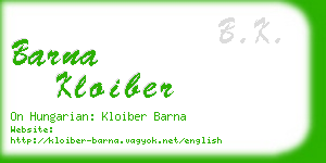 barna kloiber business card